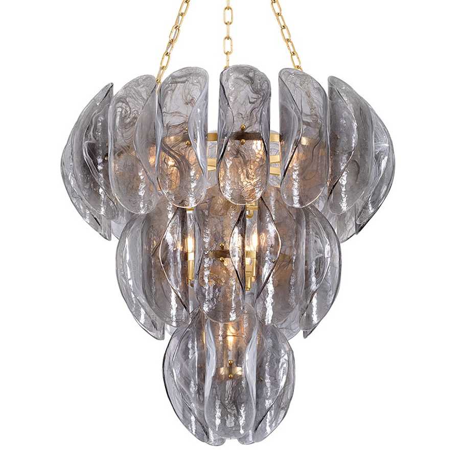 Corbett Lighting Anatase 10 Light 34" Wide Waterfall Chandelier with Remolino Blanco Glass Shades