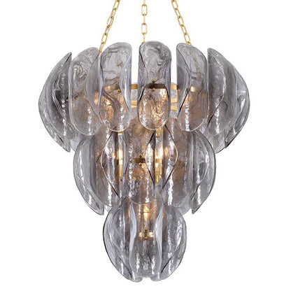 Corbett Lighting Anatase 10 Light 34" Wide Waterfall Chandelier with Remolino Blanco Glass Shades