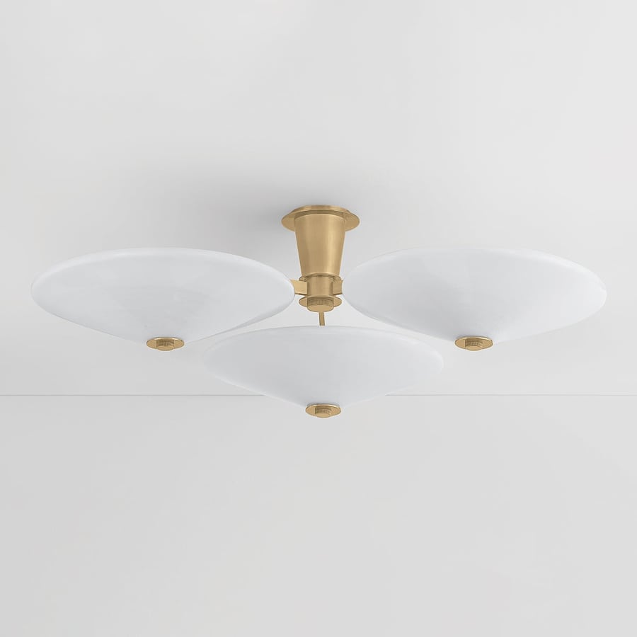 Corbett Lighting Cologne 45" Wide LED Semi-Flush Ceiling Fixture with Cloud Glass Shades