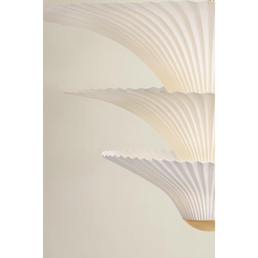 Corbett Lighting Belluno 3 Light 40" Wide Waterfall Chandelier with Pleated Paper Shades