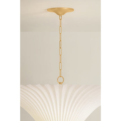 Corbett Lighting Belluno 3 Light 40" Wide Waterfall Chandelier with Pleated Paper Shades