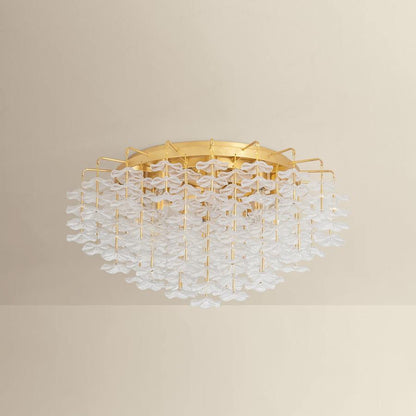 Corbett Lighting Alsace 8 Light 24" Wide Semi-Flush Waterfall Ceiling Fixture with Hanging Piastre Glass