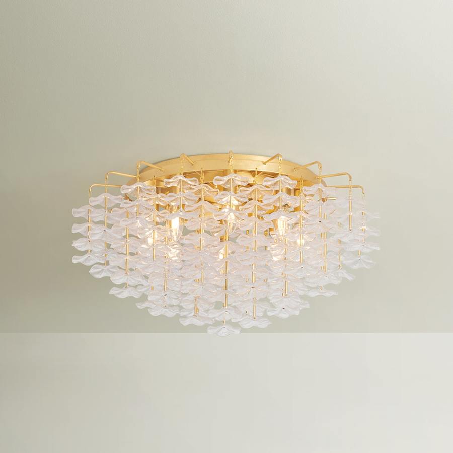 Corbett Lighting Alsace 8 Light 24" Wide Semi-Flush Waterfall Ceiling Fixture with Hanging Piastre Glass
