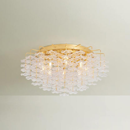 Corbett Lighting Alsace 8 Light 24" Wide Semi-Flush Waterfall Ceiling Fixture with Hanging Piastre Glass