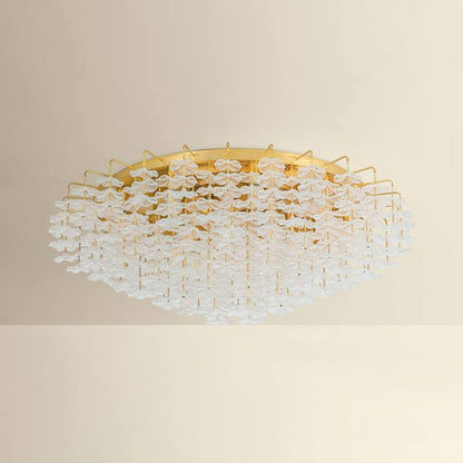 Corbett Lighting Alsace 17 Light 36" Wide Semi-Flush Waterfall Ceiling Fixture with Hanging Piastre Glass