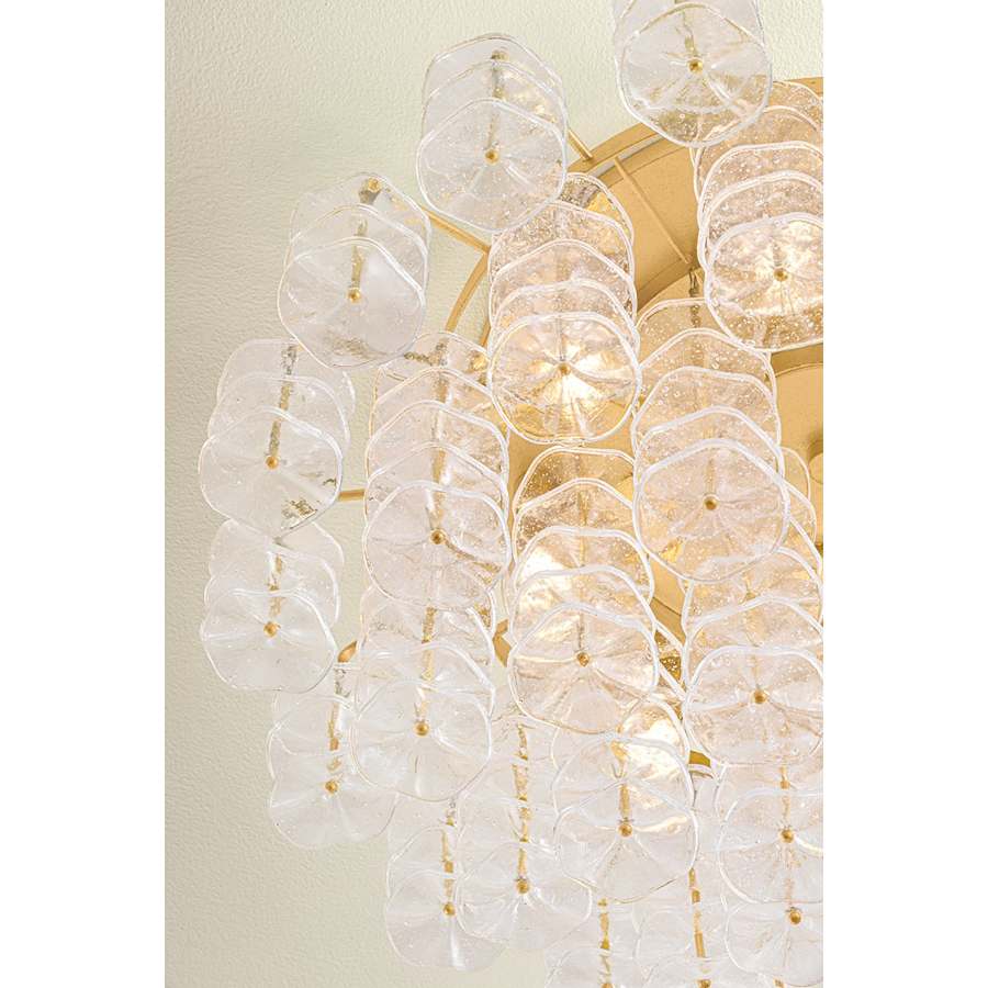 Corbett Lighting Alsace 17 Light 36" Wide Semi-Flush Waterfall Ceiling Fixture with Hanging Piastre Glass