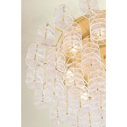 Corbett Lighting Alsace 17 Light 36" Wide Semi-Flush Waterfall Ceiling Fixture with Hanging Piastre Glass