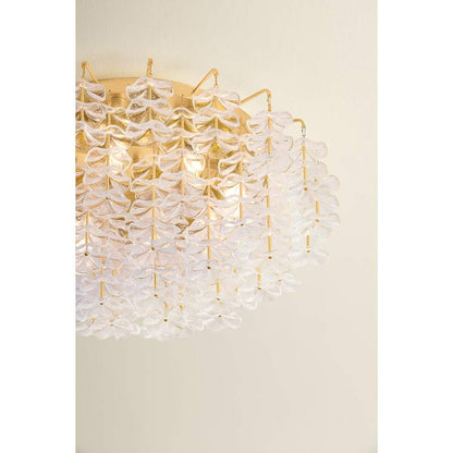 Corbett Lighting Alsace 17 Light 36" Wide Semi-Flush Waterfall Ceiling Fixture with Hanging Piastre Glass