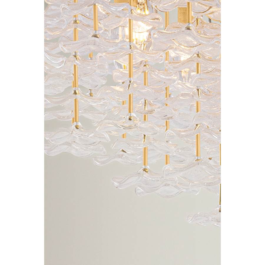 Corbett Lighting Alsace 17 Light 36" Wide Semi-Flush Waterfall Ceiling Fixture with Hanging Piastre Glass