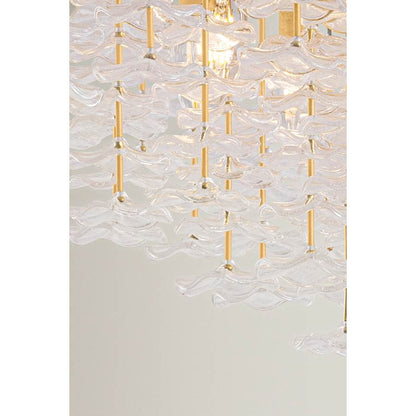 Corbett Lighting Alsace 17 Light 36" Wide Semi-Flush Waterfall Ceiling Fixture with Hanging Piastre Glass