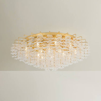 Corbett Lighting Alsace 17 Light 36" Wide Semi-Flush Waterfall Ceiling Fixture with Hanging Piastre Glass