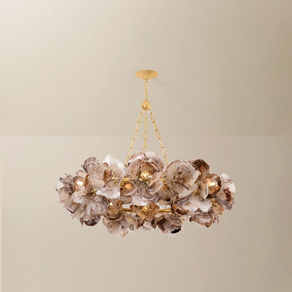 Corbett Lighting Galle 14 Light 40" Wide Abstract Chandelier with Oyster Shell Shades