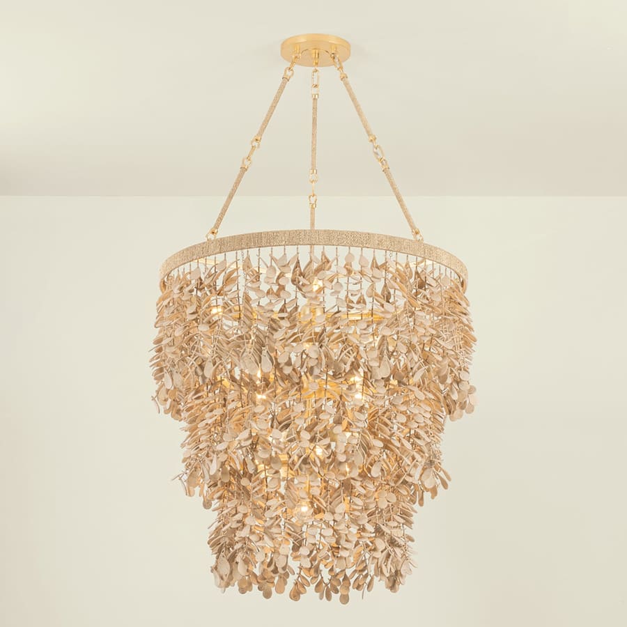 Corbett Lighting Naxos 12 Light 30" Wide Waterfall Chandelier with Hanging Coco Shells