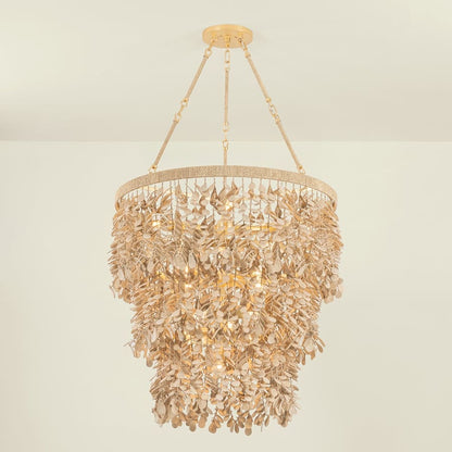 Corbett Lighting Naxos 12 Light 30" Wide Waterfall Chandelier with Hanging Coco Shells