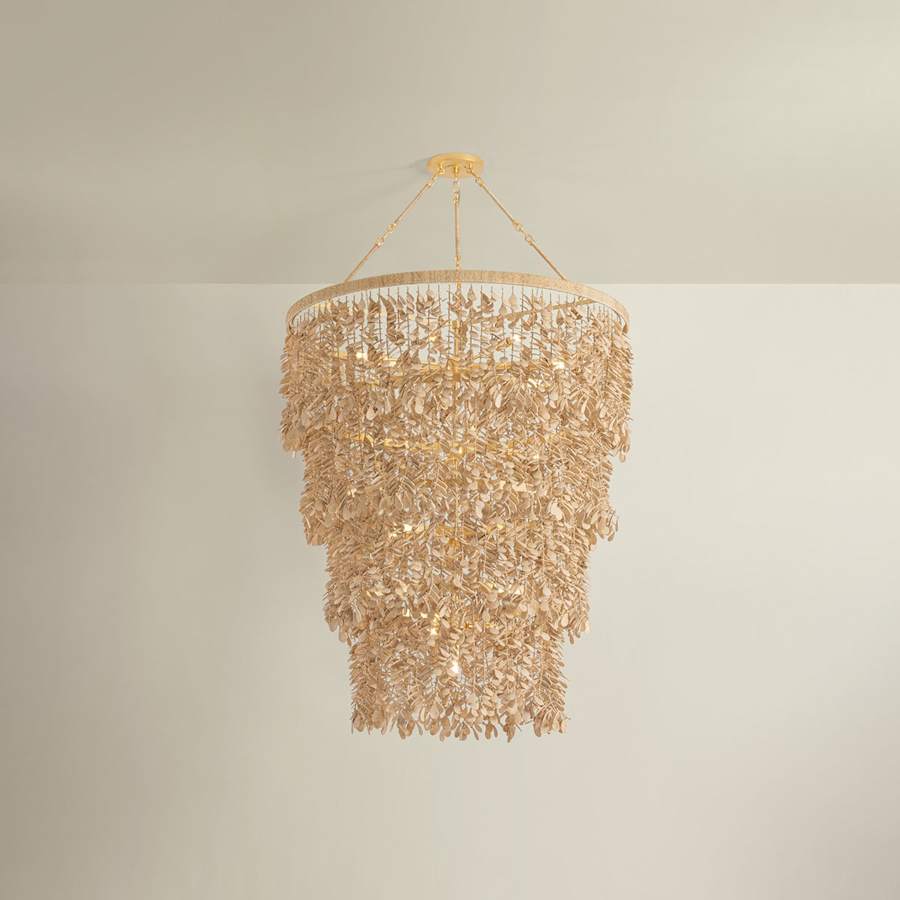 Corbett Lighting Naxos 18 Light 48" Wide Waterfall Chandelier with Hanging Coco Shells