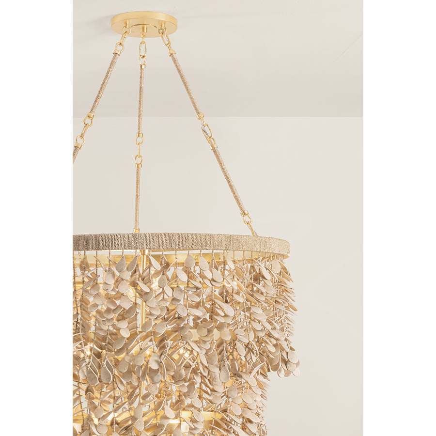 Corbett Lighting Naxos 18 Light 48" Wide Waterfall Chandelier with Hanging Coco Shells