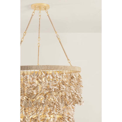 Corbett Lighting Naxos 18 Light 48" Wide Waterfall Chandelier with Hanging Coco Shells
