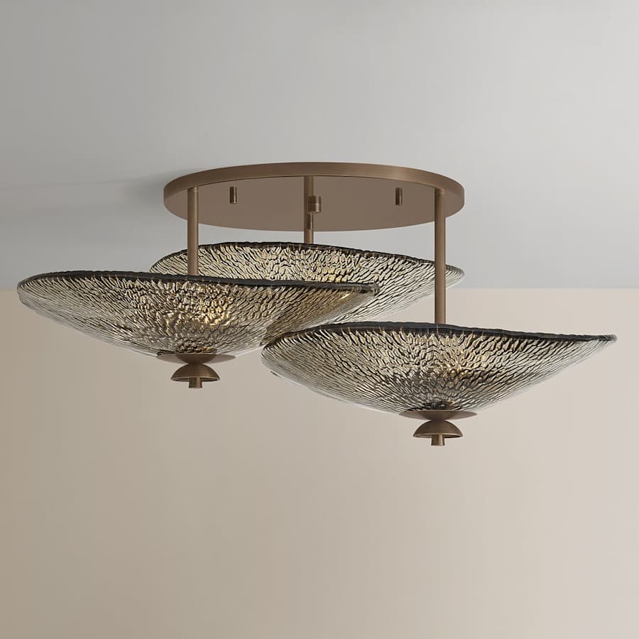 Corbett Lighting Alba 9 Light 36" Wide Semi-Flush Ceiling Fixture with Piastre Glass Shades