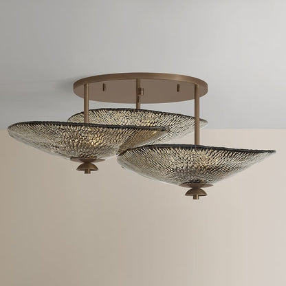 Corbett Lighting Alba 9 Light 36" Wide Semi-Flush Ceiling Fixture with Piastre Glass Shades