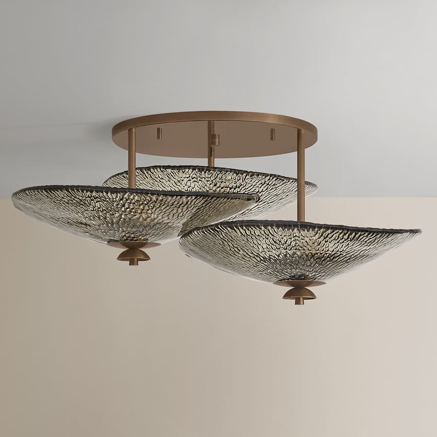 Corbett Lighting Alba 9 Light 36" Wide Semi-Flush Ceiling Fixture with Piastre Glass Shades