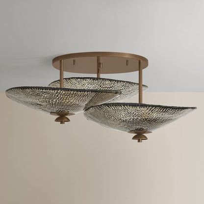 Corbett Lighting Alba 9 Light 36" Wide Semi-Flush Ceiling Fixture with Piastre Glass Shades