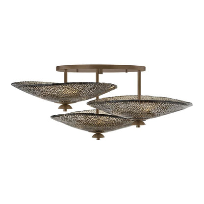 Corbett Lighting Alba 9 Light 36" Wide Semi-Flush Ceiling Fixture with Piastre Glass Shades