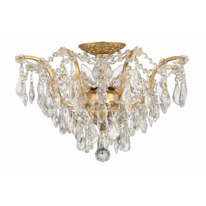 Crystorama Lighting Group Filmore 5 Light 19" Wide Semi-Flush Waterfall Ceiling Fixture with Swarovski Strass Crystal Accents