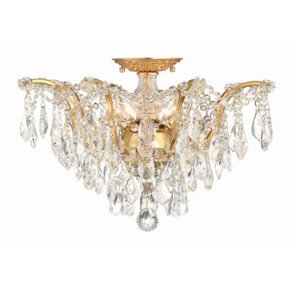 Crystorama Lighting Group Filmore 5 Light 19" Wide Semi-Flush Waterfall Ceiling Fixture with Swarovski Strass Crystal Accents