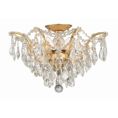 Crystorama Lighting Group Filmore 5 Light 19" Wide Semi-Flush Waterfall Ceiling Fixture with Swarovski Strass Crystal Accents