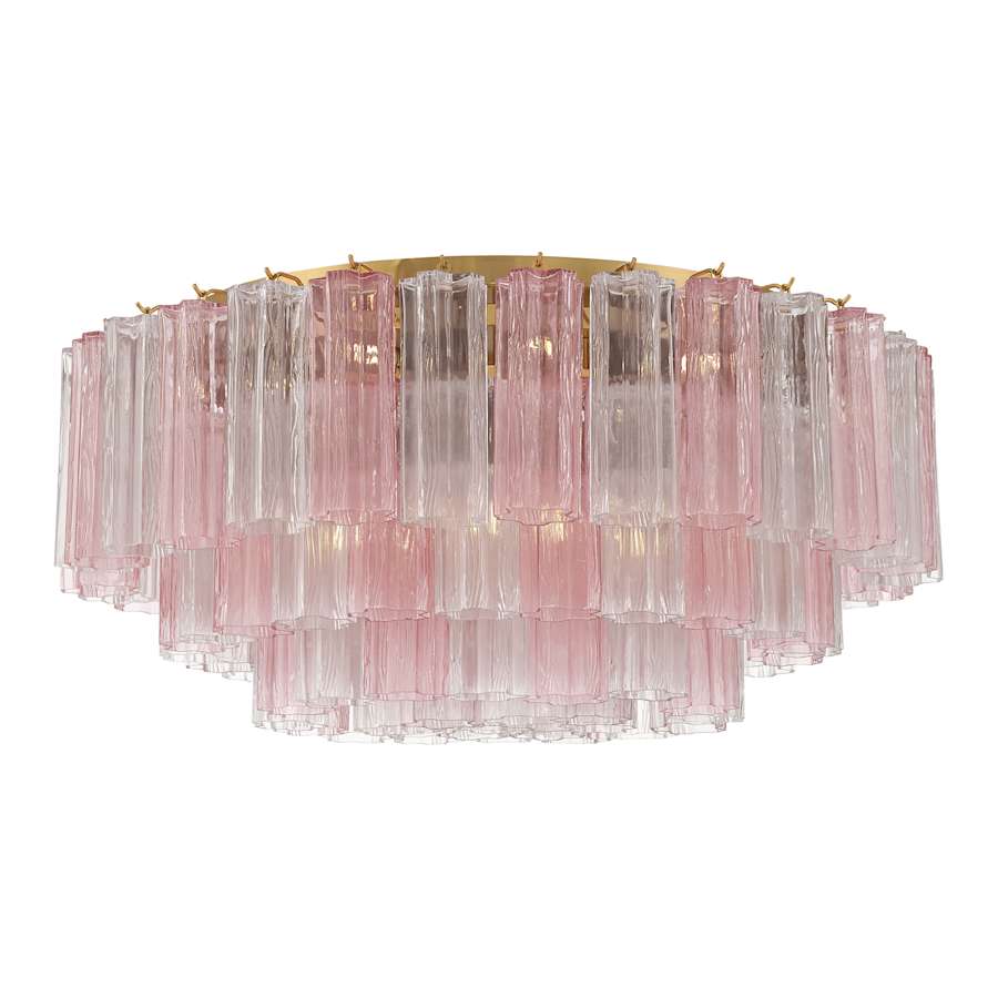 Crystorama Lighting Group Addis 16 Light 32" Wide Flush Mount Ceiling Fixture with Spring Tronchi Glass