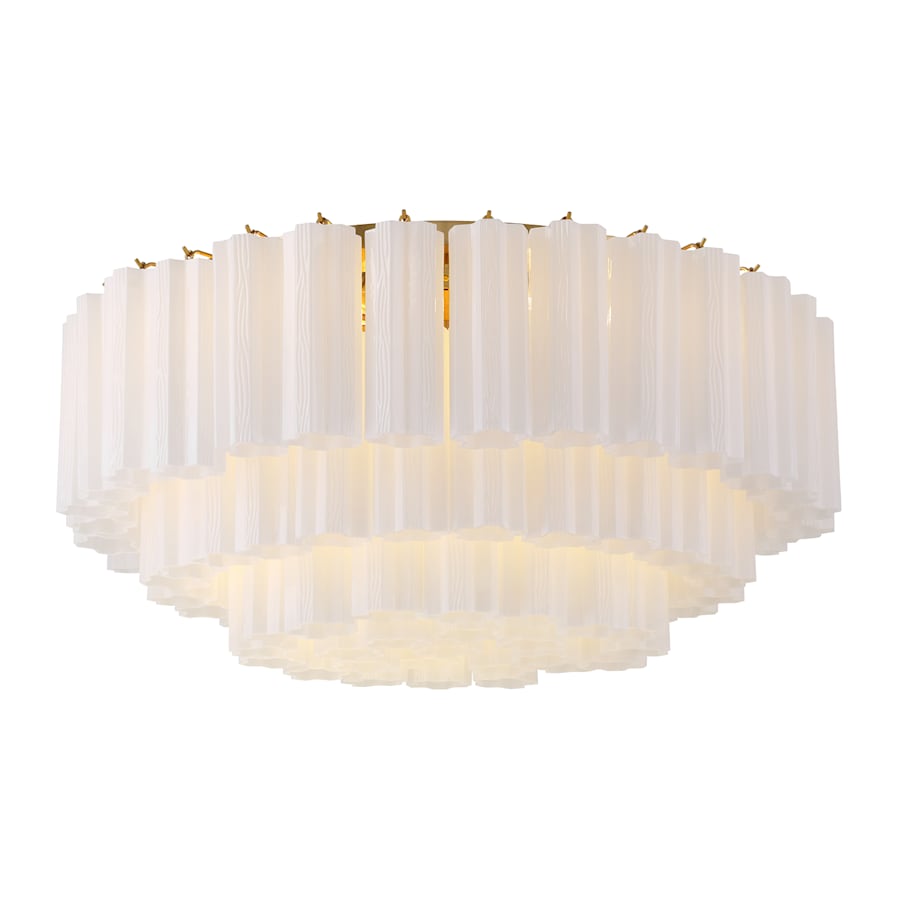 Crystorama Lighting Group Addis 16 Light 32" Wide Flush Mount Drum Ceiling Fixture with Frosted Tronchi Glass Shade