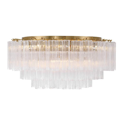 Crystorama Lighting Group Addis 16 Light 32" Wide Flush Mount Drum Ceiling Fixture with Clear Tronchi Glass Shade