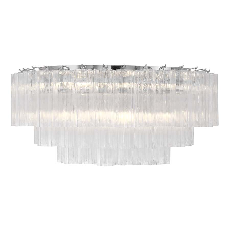 Crystorama Lighting Group Addis 16 Light 32" Wide Flush Mount Drum Ceiling Fixture with Clear Tronchi Glass Shade