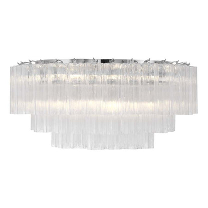 Crystorama Lighting Group Addis 16 Light 32" Wide Flush Mount Drum Ceiling Fixture with Clear Tronchi Glass Shade