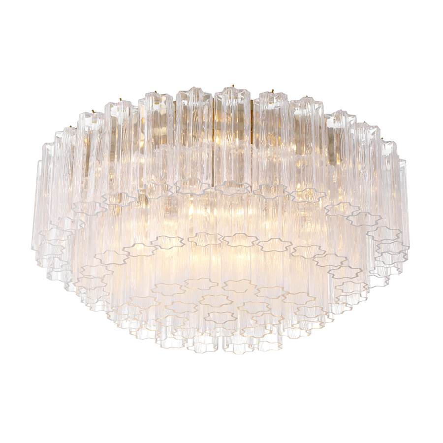 Crystorama Lighting Group Addis 16 Light 32" Wide Flush Mount Drum Ceiling Fixture with Clear Tronchi Glass Shade