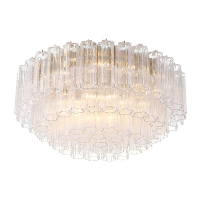 Crystorama Lighting Group Addis 16 Light 32" Wide Flush Mount Drum Ceiling Fixture with Clear Tronchi Glass Shade