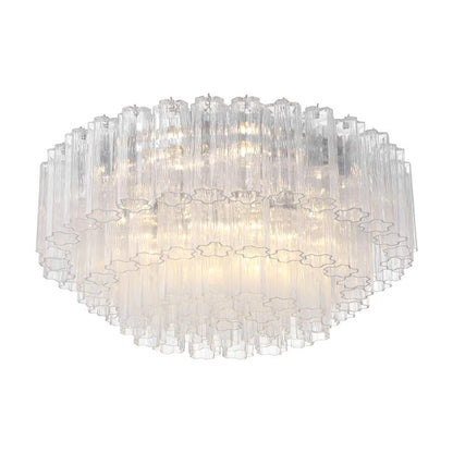 Crystorama Lighting Group Addis 16 Light 32" Wide Flush Mount Drum Ceiling Fixture with Clear Tronchi Glass Shade