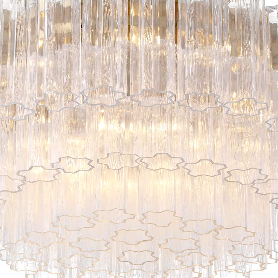 Crystorama Lighting Group Addis 16 Light 32" Wide Flush Mount Drum Ceiling Fixture with Clear Tronchi Glass Shade