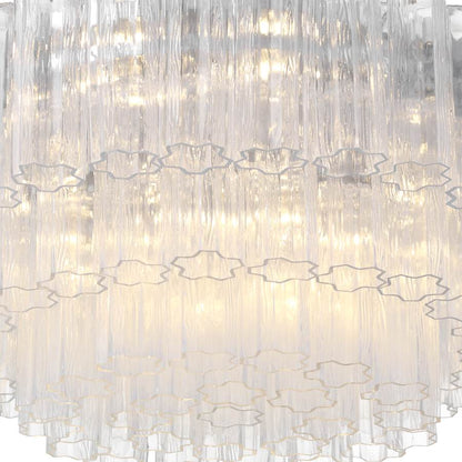 Crystorama Lighting Group Addis 16 Light 32" Wide Flush Mount Drum Ceiling Fixture with Clear Tronchi Glass Shade