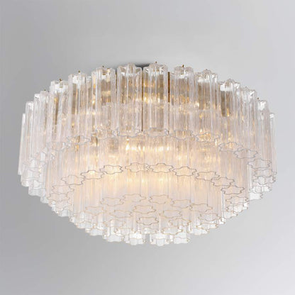 Crystorama Lighting Group Addis 16 Light 32" Wide Flush Mount Drum Ceiling Fixture with Clear Tronchi Glass Shade