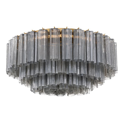 Crystorama Lighting Group Addis 16 Light 32" Wide Flush Mount Ceiling Fixture with Smoke Tronchi Glass