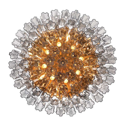 Crystorama Lighting Group Addis 16 Light 32" Wide Flush Mount Ceiling Fixture with Smoke Tronchi Glass