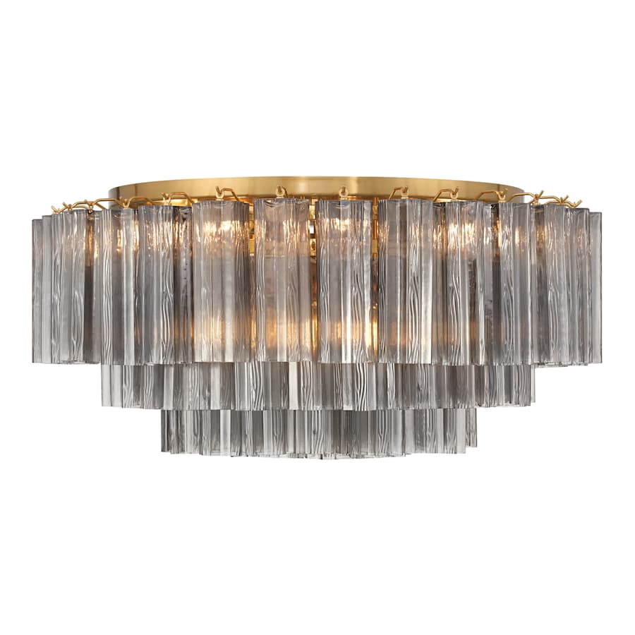 Crystorama Lighting Group Addis 16 Light 32" Wide Flush Mount Ceiling Fixture with Smoke Tronchi Glass