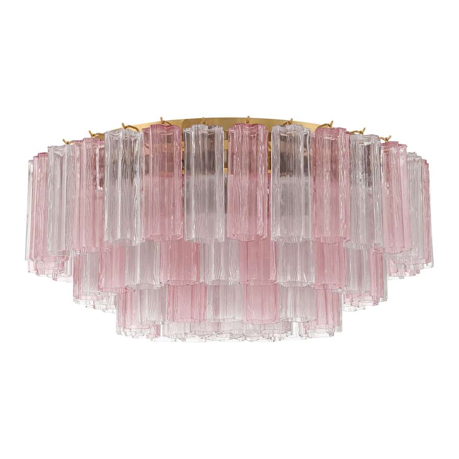 Crystorama Lighting Group Addis 16 Light 32" Wide Flush Mount Ceiling Fixture with Spring Tronchi Glass