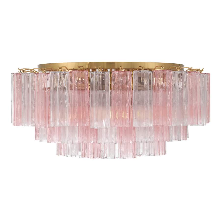 Crystorama Lighting Group Addis 16 Light 32" Wide Flush Mount Ceiling Fixture with Spring Tronchi Glass