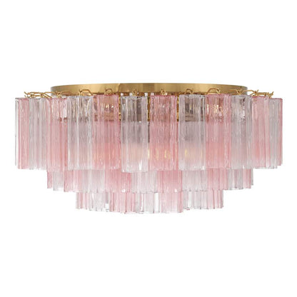 Crystorama Lighting Group Addis 16 Light 32" Wide Flush Mount Ceiling Fixture with Spring Tronchi Glass