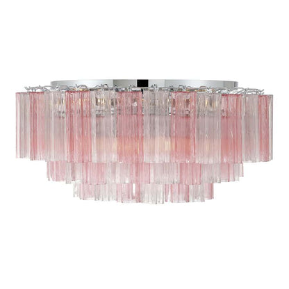 Crystorama Lighting Group Addis 16 Light 32" Wide Flush Mount Ceiling Fixture with Spring Tronchi Glass