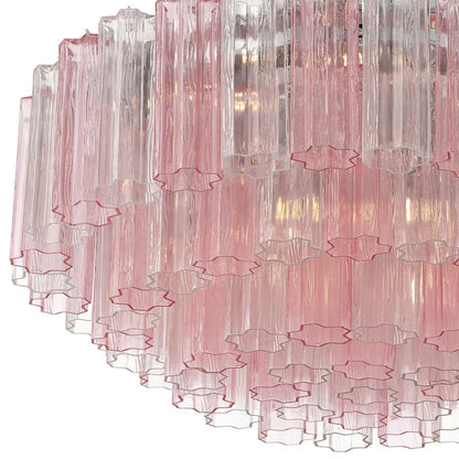 Crystorama Lighting Group Addis 16 Light 32" Wide Flush Mount Ceiling Fixture with Spring Tronchi Glass