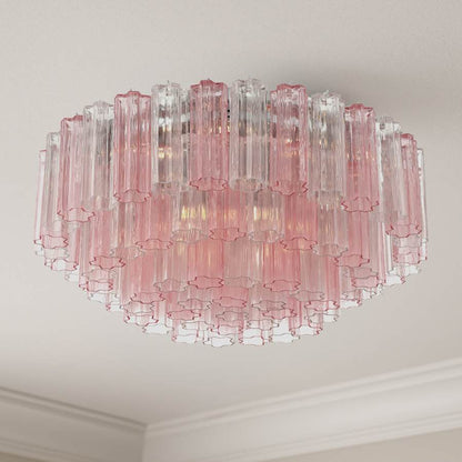 Crystorama Lighting Group Addis 16 Light 32" Wide Flush Mount Ceiling Fixture with Spring Tronchi Glass