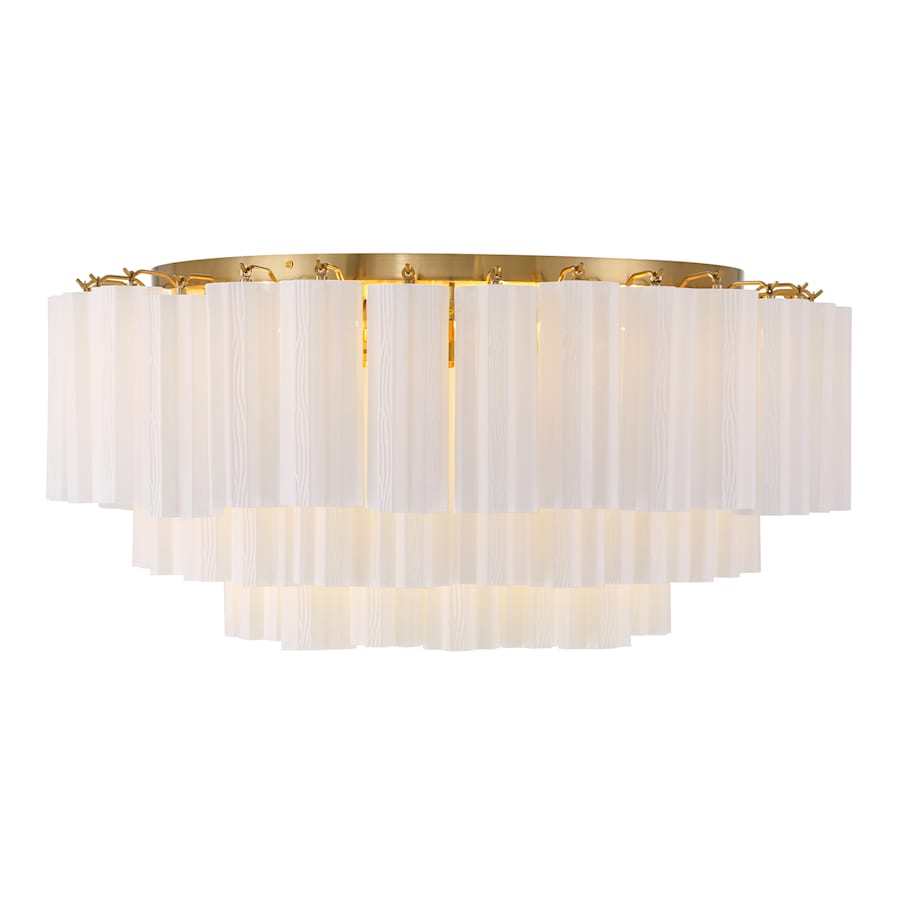 Crystorama Lighting Group Addis 16 Light 32" Wide Flush Mount Drum Ceiling Fixture with Frosted Tronchi Glass Shade